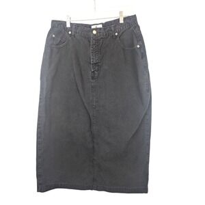 French Dressing Jeans Black Denim Maxi Skirt Size‎ 16